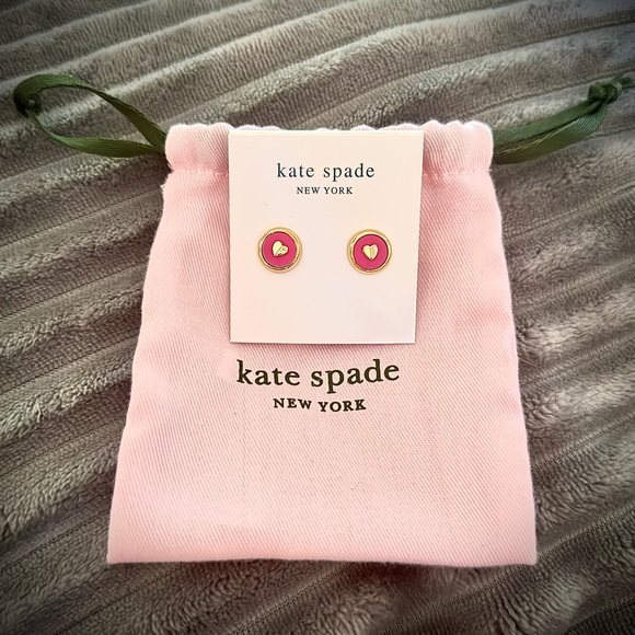 kate spade Other - Kate Spade Pink Heart Stud ‘Heartful’ Earrings NWT